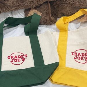 Trader Joe's Green and Yellow Tote Bags